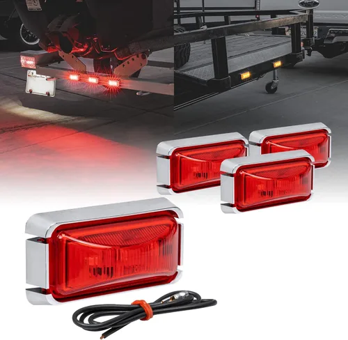 Miniatura 18 de TRUE MODS 2 piezas 2.5" Luz LED roja para remolque con bisel negro [DOT FMVSS 108] [SAE P2PC] [montaje superficial] [impermeable IP67] luces de Rojo