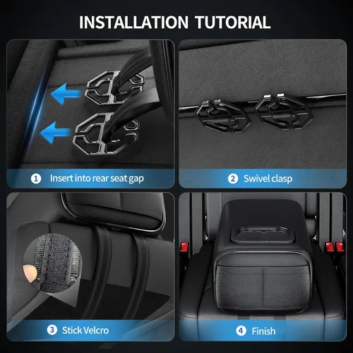 Miniatura 9 de Reposabrazos Trasero para Asiento de Coche 2 Filas Caja de Consola con Portavasos Universal Apoyabrazos para Asiento Trasero Caja de Consola