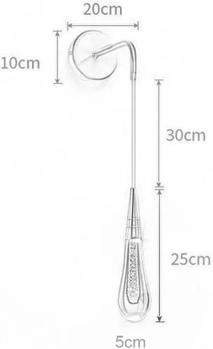 Miniatura 4 de Lámpara de pared para cabecera de dormitorio, moderno aplique de pared LED de cristal de 5 W con kit de metal plateado, lámpara de ambiente