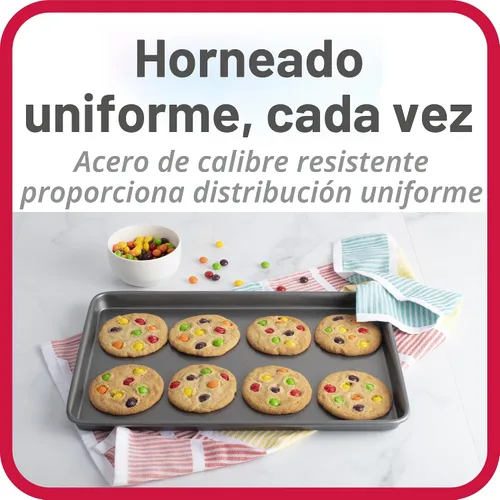 Miniatura 3 de GoodCook Everyday - Juego de 3 bandejas de acero al carbono antiadherentes para hornear, pequeñas de 13 x 9 pulgadas, medianas de 15 x 10 pulgadas