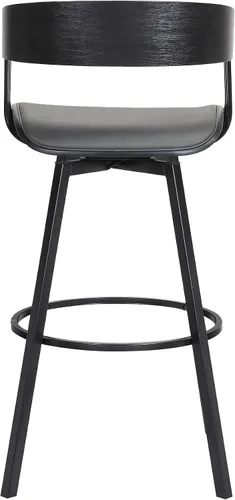 Miniatura 7 de Armen Living Athena - Taburete giratorio de madera de nogal de 27 pulgadas de altura de mediados de siglo, para encimera de isla de cocina en piel