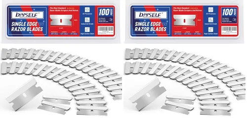 Miniatura 11 de DIYSELF Hojas de afeitar de un solo filo, 200 piezas - Hojas de afeitar de acero con alto contenido de carbono para quitar calcomanías, pegatinas