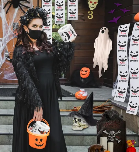 Miniatura 6 de Printed TP Halloween Stay Spooky - Papel higiénico impreso para regalo de broma, rollo de papel higiénico aterrador para sorpresa, broma, divertido