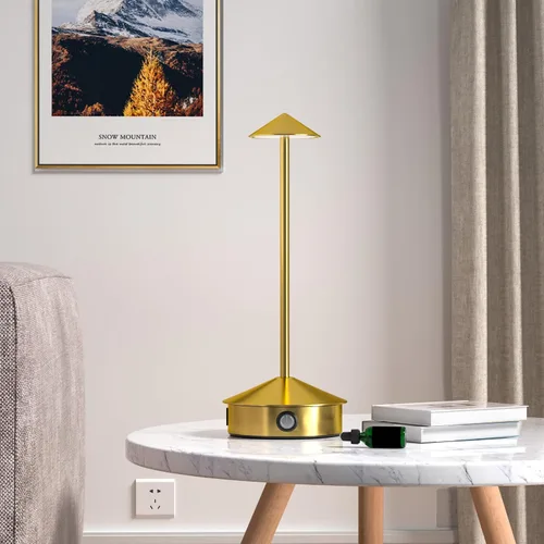Miniatura 6 de Juego de 2 lámparas de mesa inalámbricas, lámpara de escritorio LED portátil, funciona con batería de 6000 mAh, lámpara recargable de 3 niveles