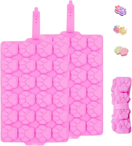 Miniatura 13 de 2 piezas de moldes de silicona de animales, 104 cavidades con forma de rana, lagarto, caracoles, moldes de silicona mini para hornear galletas
