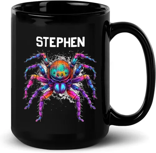 Miniatura 26 de Taza de café personalizada con nombre, taza de café personalizada con animales marinos coloridos del océano, 11 onzas, 15 onzas, taza de cerámica