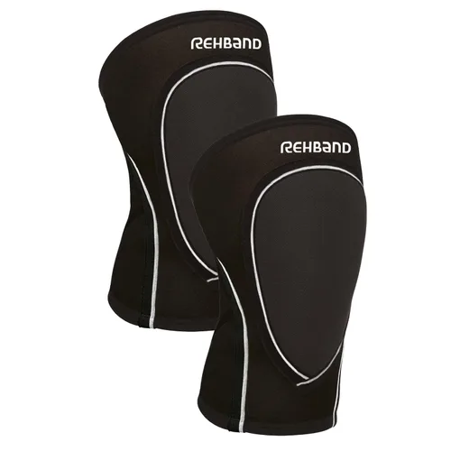 Rehband Rodilleras de neopreno de 0.118 pulgadas para voleibol, balonmano y baile, soporte protector de rodilla unisex, color: negro - 1 par,