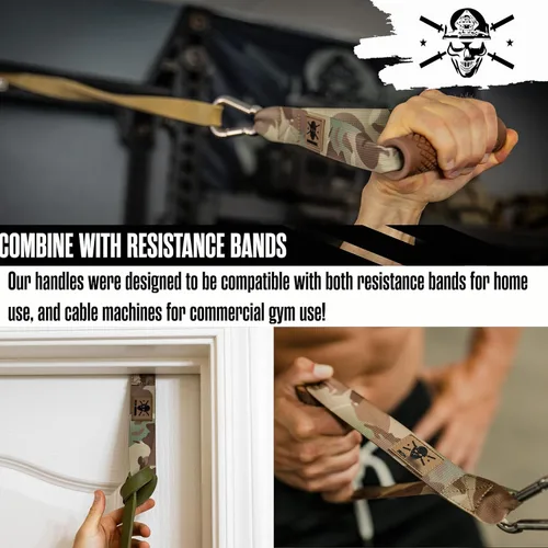 Miniatura 5 de Asas de banda de resistencia – Manijas de máquina de cable y anclaje de puerta para bandas de ejercicio, accesorio súper resistente para bandas