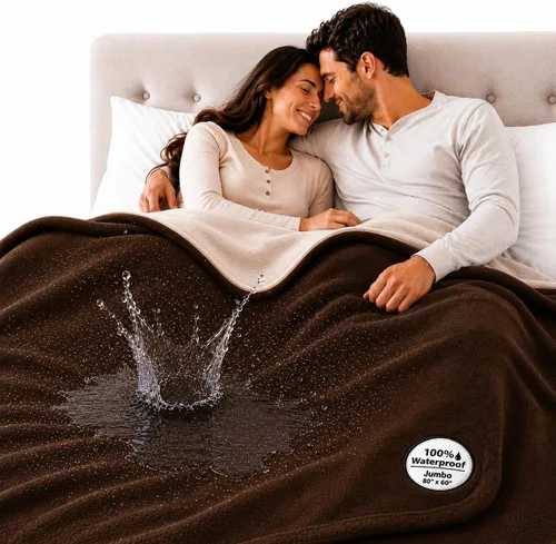 The Original Good Time - Manta impermeable, color marrón/beige, 100 % a prueba de fugas, discreta protección de muebles para momentos desordenados,