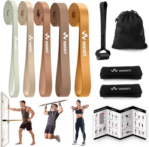 Miniatura 7 de WHATAFIT Resistance Bands,Pull Up Assist Bands Set with Handles, Exercise & Workout Bands with Door Anchor for Men & Women – Home Fitness Equipment