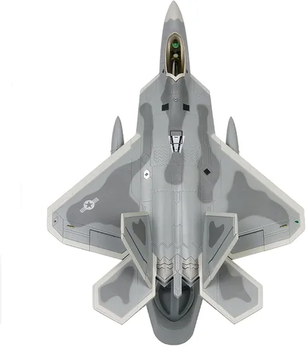 Miniatura 6 de F-22 Raptor Diecast Metal Plane 1/72 Escala, modelo de pantalla de caza gris
