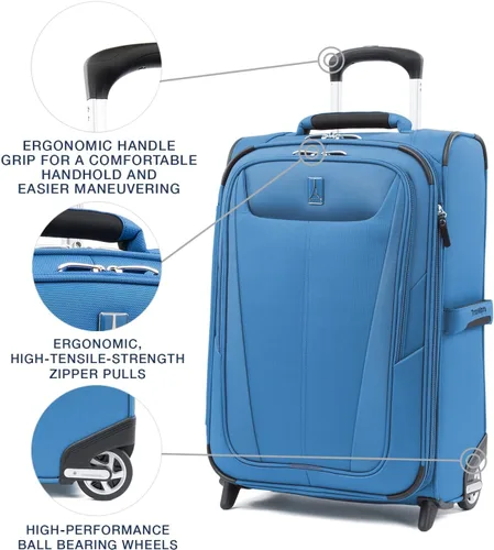 Miniatura 2 de Travelpro Maxlite 5 Softside - Equipaje vertical expandible de 2 ruedas, maleta ligera, para hombres y mujeres, Azul celeste