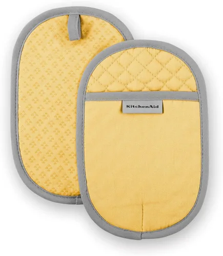 KitchenAid Juego de 2 soportes para ollas Asteroid, amarillo ranúnculo, 6.5"x10"