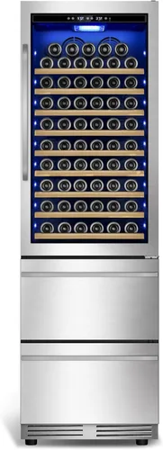 Miniatura 15 de Tylza Vitrina refrigerada para encimera, refrigerador comercial de 2.7 pies cúbicos/78L, vitrina con luz LED, puerta de vidrio doble, 32-54°F