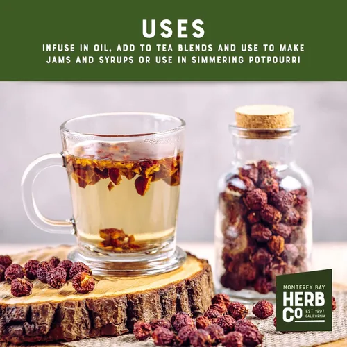 Miniatura 4 de Bayas de espino entero, por Herb Co, Crataegus Monogyna L, Haws, Wild Hecho a mano en Albania y Bulgaria, Kosher, para té, mermeladas, bebidas