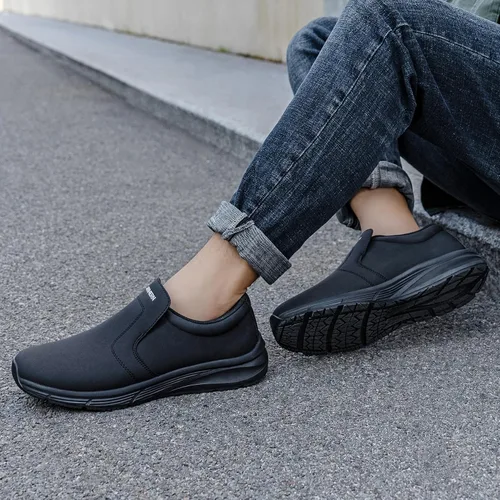 Miniatura 2 de LARN SAFETY Zapatos antideslizantes para hombre, para servicio de alimentos, zapatos de trabajo, impermeables, antideslizantes, para cocina, Negro