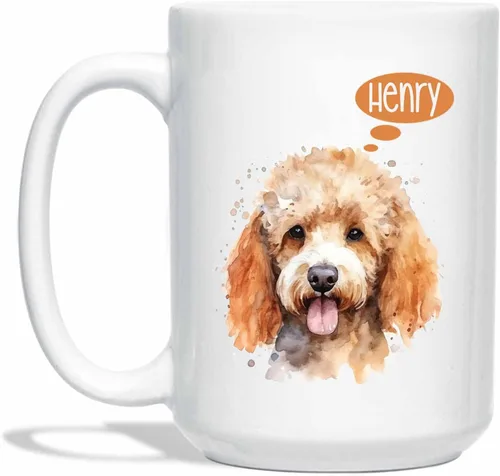Miniatura 10 de Taza de café de perro de pastor australiano, taza de café personalizada para mascotas con nombre, regalo conmemorativo para mascotas para papá