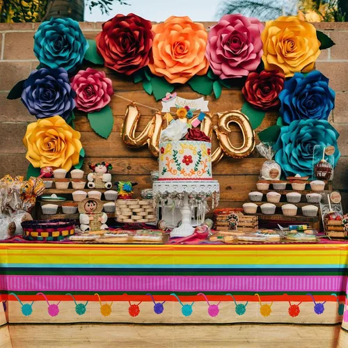 Miniatura 4 de Mantel de plástico para fiesta mexicana, 2 unidades, diseño de Cinco de Mayo, decoración de fiesta mexicana, suministros de decoración para fiestas