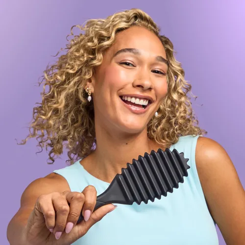Miniatura 7 de Wet Brush Cepillo desenredante para rizos, negro, definición de rizos para tipos de cabello rizado y enrollado, cerdas IntelliFlex desenredan