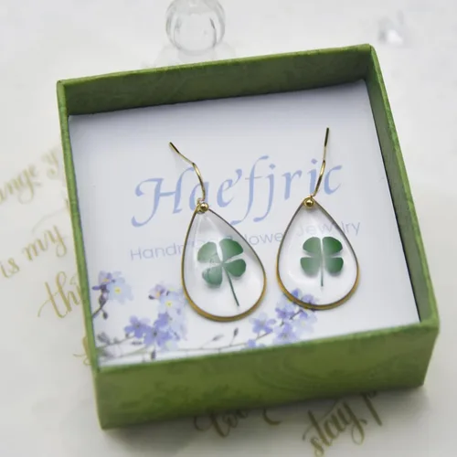 Miniatura 32 de Pendientes de flores prensadas hechos a mano para mujer