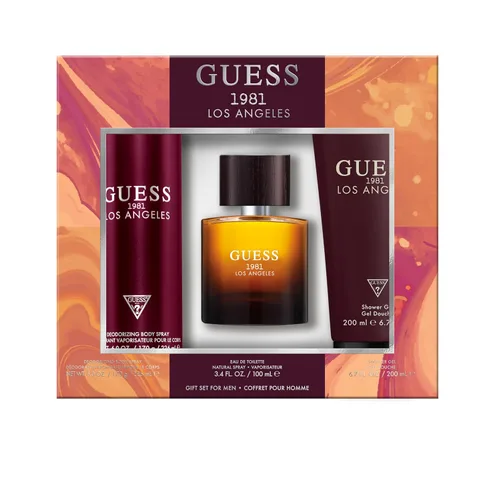 Guess 1981 Los Angeles Men/Homme Eau de Toilette Set de regalo de 3 piezas - Colonia Spray 3.4 onzas líquidas, spray corporal desodorizante 6.0