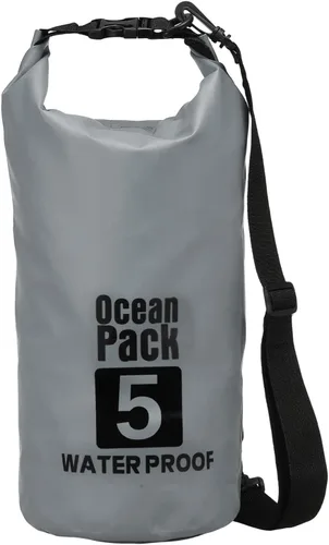 Miniatura 9 de Bolsa seca impermeable, 5 L, ajuste para mujeres y hombres, bolsas a prueba de agua, mochila flotante ligera de almacenamiento en seco con silbato