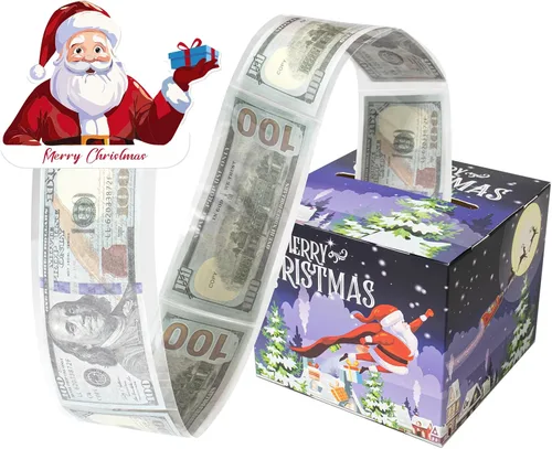 Miniatura 8 de Caja de dinero para regalo en efectivo con mecanismo de tirar, caja de regalo de dinero de Feliz Navidad, caja de regalo sorpresa con mecanismo