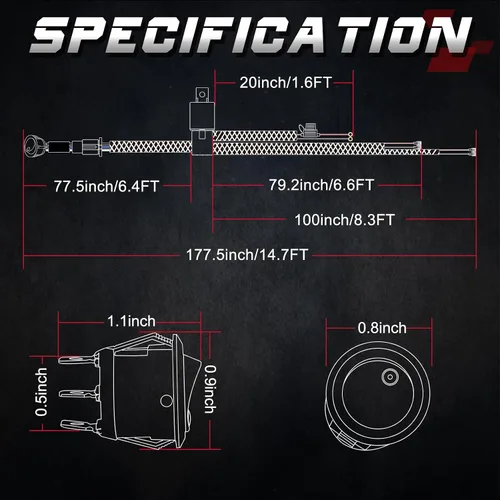 Miniatura 2 de OFFROADTOWN - Arnés de cableado de 2 conductores, kit de arnés de cableado de nailon para cápsulas LED, luz antiniebla, 12 V, 40 A, relé de fusible