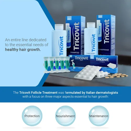 Miniatura 8 de Tricovit Forte Tratamiento de pérdida de cabello - Productos para el crecimiento del cabello para mujeres y hombres - Regulador de sebo