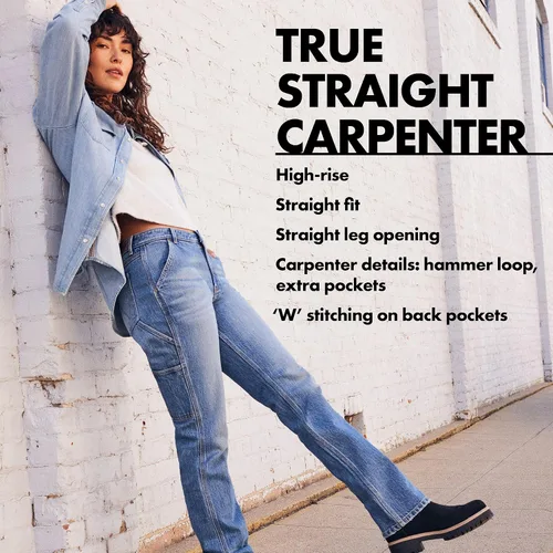Miniatura 7 de Wrangler Jeans de carpintero de pierna recta de tiro alto para mujer