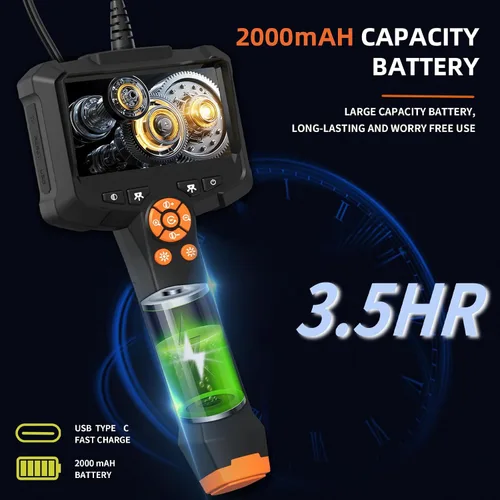 Miniatura 4 de Daxiongmao Cámara de boroscopio HD 1080P, endoscopio impermeable IP67 con 8 luces LED ajustables, cámara de serpiente semirrígida de 16.5 pies