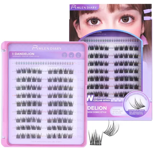 Miniatura 21 de MLEN DIARY Lash Clusters Kit 80PCS Natural Eyelash Clusters C Curl Wispy DIY Eyelash Extensions Kit with Lash Bond and Remover Tweezers 8.5-12.5mm