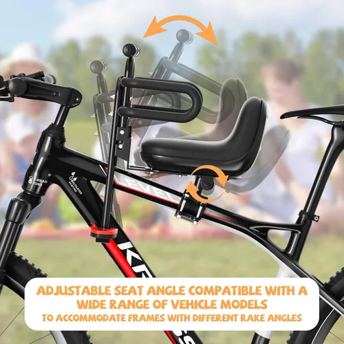 Miniatura 4 de XIEEIX Asiento de bicicleta para niños, portátil, retráctil, plegable, montado en la parte delantera, adecuado para niños de 1 a 3 años, asiento