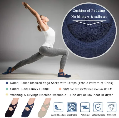 Miniatura 4 de Ozaiic Non Slip Socks for Yoga Pilates Barre Fitness Hospital Socks for Women