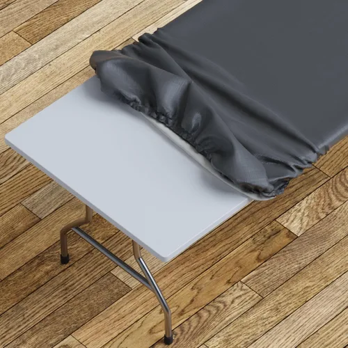Miniatura 23 de Sorfey Mantel ajustado con elástico, vinilo con parte trasera de franela, se adapta a mesa de 24 x 48 pulgadas, rectangular, a prueba de agua, fácil