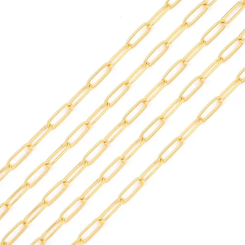Miniatura 13 de Beadia - Cadenas ovales bañadas en oro de 18 quilates de 5 mm y 1 metro para la fabricación de joyas Cadena ovalada O