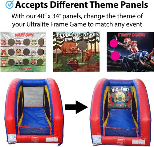 Miniatura 2 de Juegos de marco de aire sellado Ultralite Lanzamiento de bolas y bolsas Incluye marco, panel, soplador integrado, bolas y bolsa para patios