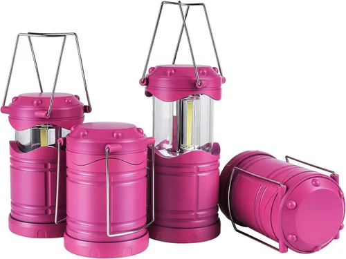 Miniatura 17 de Lichamp Linterna LED para campamento, paquete de 4 linternas alimentadas por batería para cortes de energía, luz colgante plegable portátil esencial