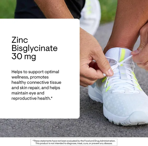 Miniatura 3 de THORNE - Bisglicinato de zinc 30 mg - Apoyo diario para la salud de la piel, los ojos y el sistema inmunológico* - Suplemento de zinc quelado - 60