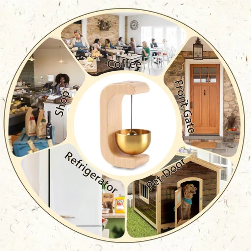 Miniatura 6 de Campana magnética de 2 piezas para puerta, timbre de puerta cuando se abre la puerta, campanilla de tendero, campanilla de viento magnética en el 2