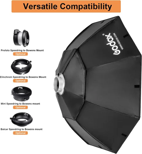 Miniatura 7 de Godox Octagon Softbox 37" 37.4 in Bowens Mount para Monolight Photo Studio Strobe Iluminación