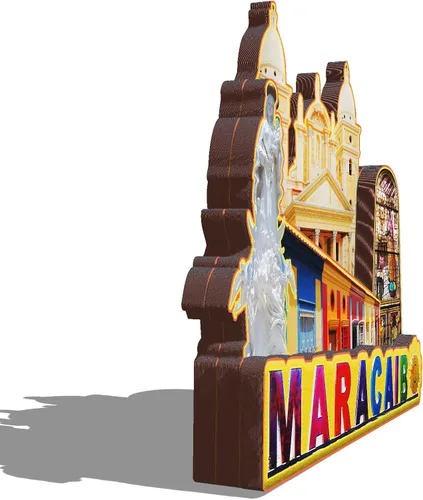 Miniatura 2 de Maracaibo Venezuela - Imán de madera 3D para nevera, recuerdos coleccionables, decoración hecha a mano, artesanías, 2