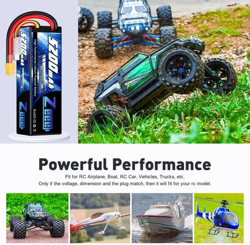 Miniatura 5 de Zeee 3S 5200mAh Lipo Battery 11.1V 80C Estuche rígido con conector XT60 para RC coche, camión, barco, avión, cuadricóptero, helicóptero, carreras