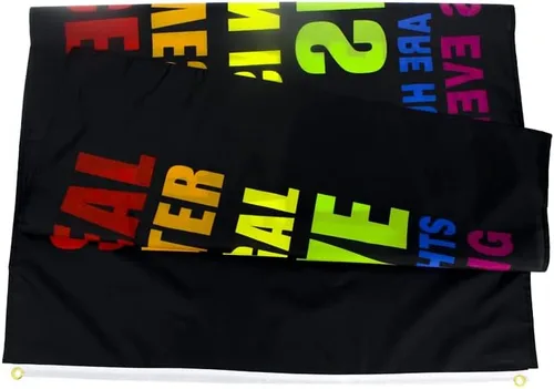 Miniatura 2 de ANJOR Bandera Science Is Real de 3 x 5 pies – Black Lives Matter Flags BLM con ojales de latón de 3 x 5 pies
