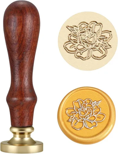 Miniatura 14 de Yoption - Sello de cera con mango de madera vintage, cabeza de latón extraíble, sello clásico de cera, ideal para adornar sobres, invitaciones