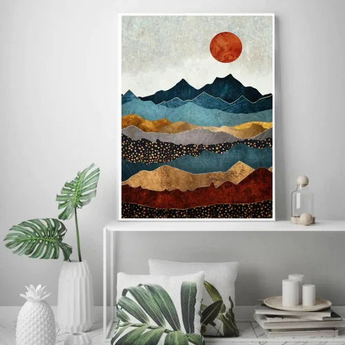Miniatura 2 de XWJJ Kit de pintura de diamantes de montaña, kit de arte de diamantes para adultos, taladro redondo completo (16 x 20 pulgadas), pintura de paisaje
