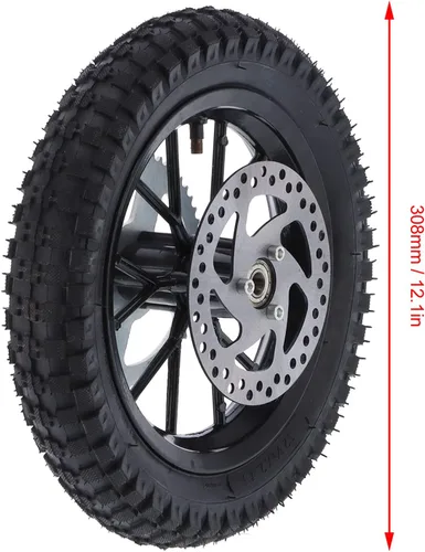 Miniatura 3 de Acouto Rueda trasera de bicicleta de bolsillo de 12.5 x 2.75 pulgadas para Coolster de 2 tiempos Mini Dirt Bike QG50 rueda trasera neumático llanta