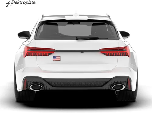 Miniatura 2 de Elektroplate Emblema cromado de metal de la bandera de Estados Unidos, tamaño del automóvil de 3.4 x 2.2 pulgadas, resistente a la intemperie Cromo