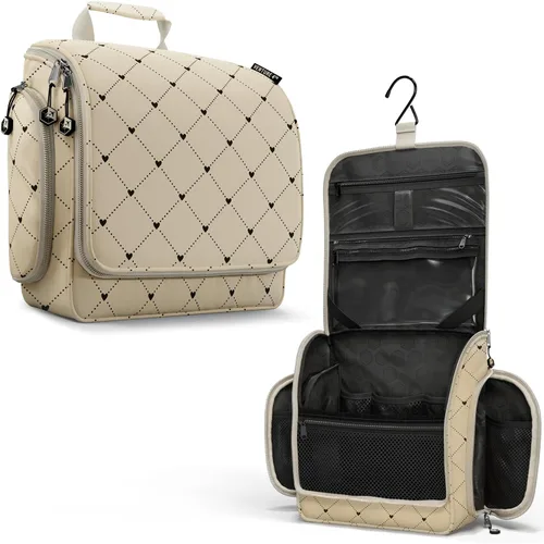 Miniatura 16 de VENTURE 4TH Neceser de viaje colgante para mujeres y hombres - Organizador grande de artículos de tocador con 18 compartimentos, bolsa extraíble