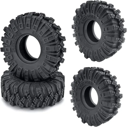 Miniatura 2 de 4 neumáticos de oruga de 1.0 pulgadas, neumáticos de goma suave de 2.441 in para 1/24 Axial SCX24 Deadbolt Bronco RC Crawler Car (c)